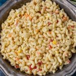 easy macaroni salad in a bowl