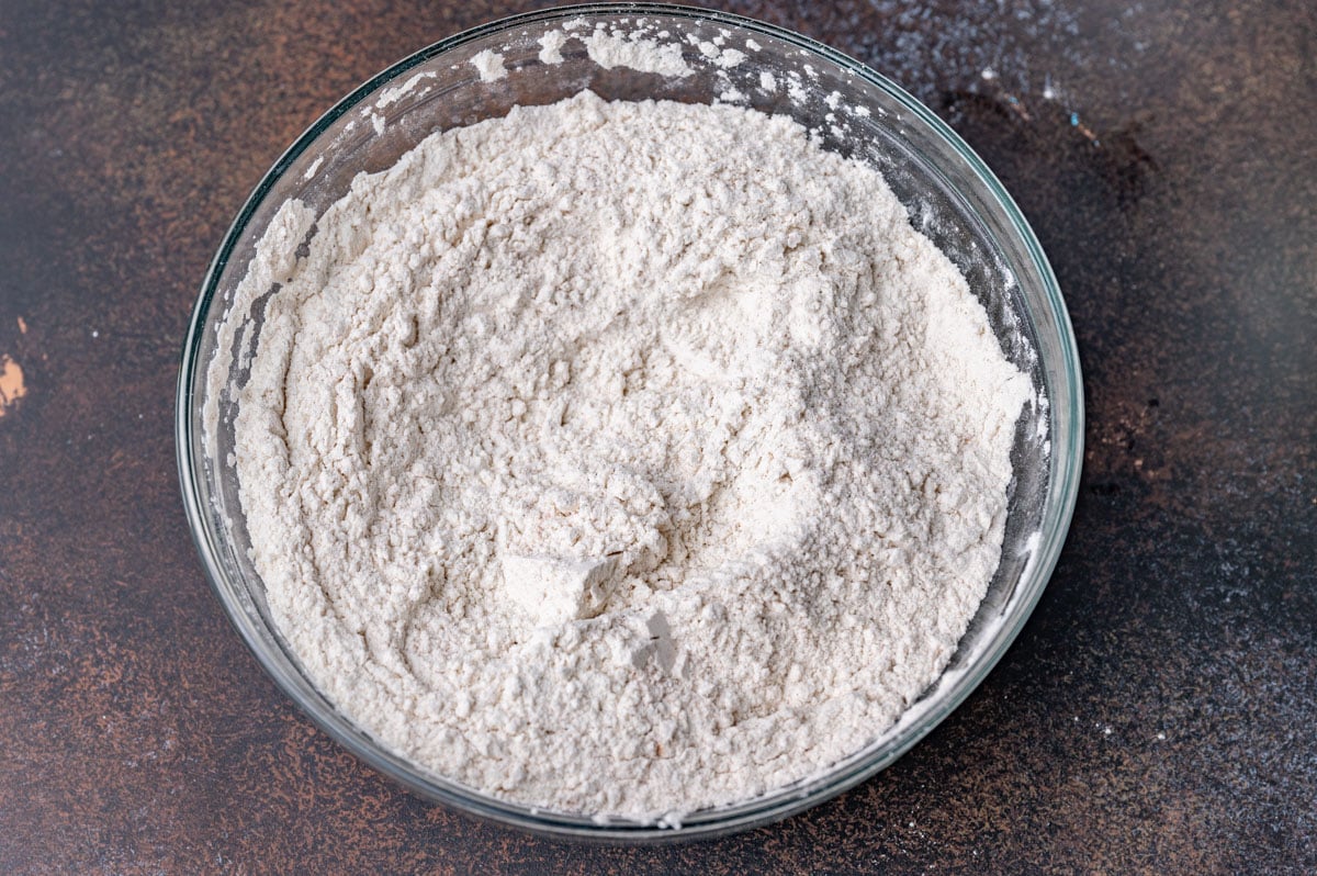 dry ingredients for zucchini bread in a bowl