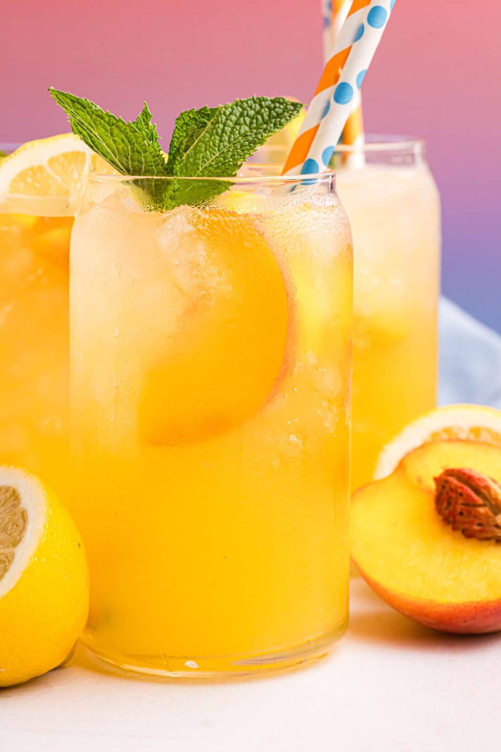 Homemade Peach Lemonade {with Green Tea Option} Tastes of Lizzy T