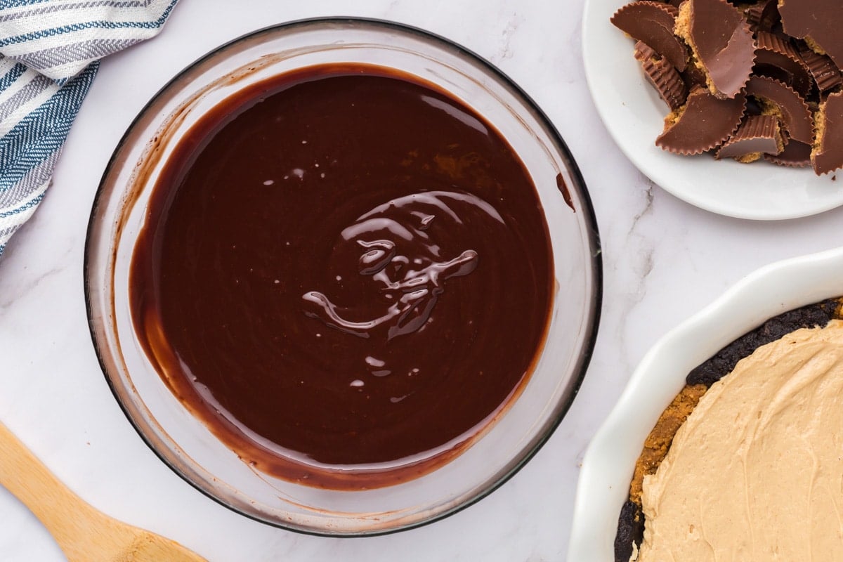 chocolate ganache in a bowl