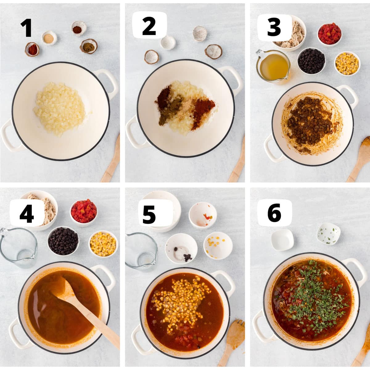 photo collage of how to make mexican chicken soup