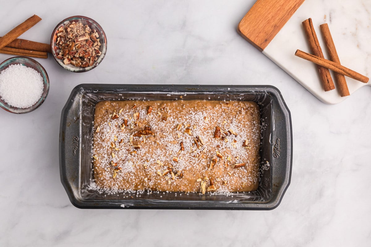 unbaked loaf of sweet potato bread