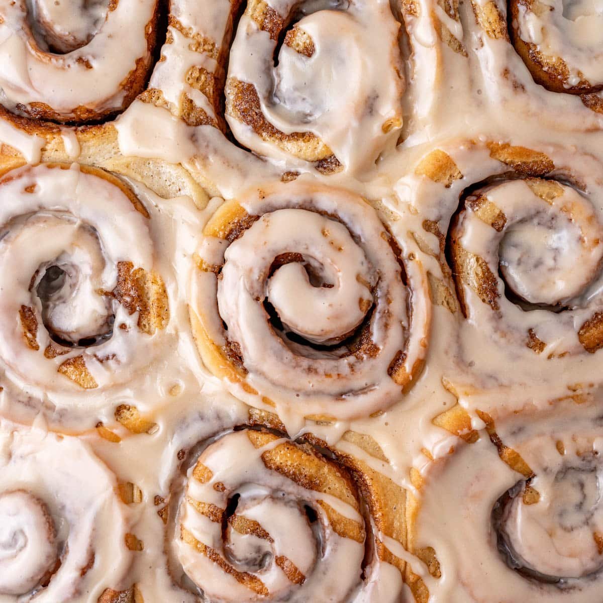 overhead view of chai cinnamon rolls