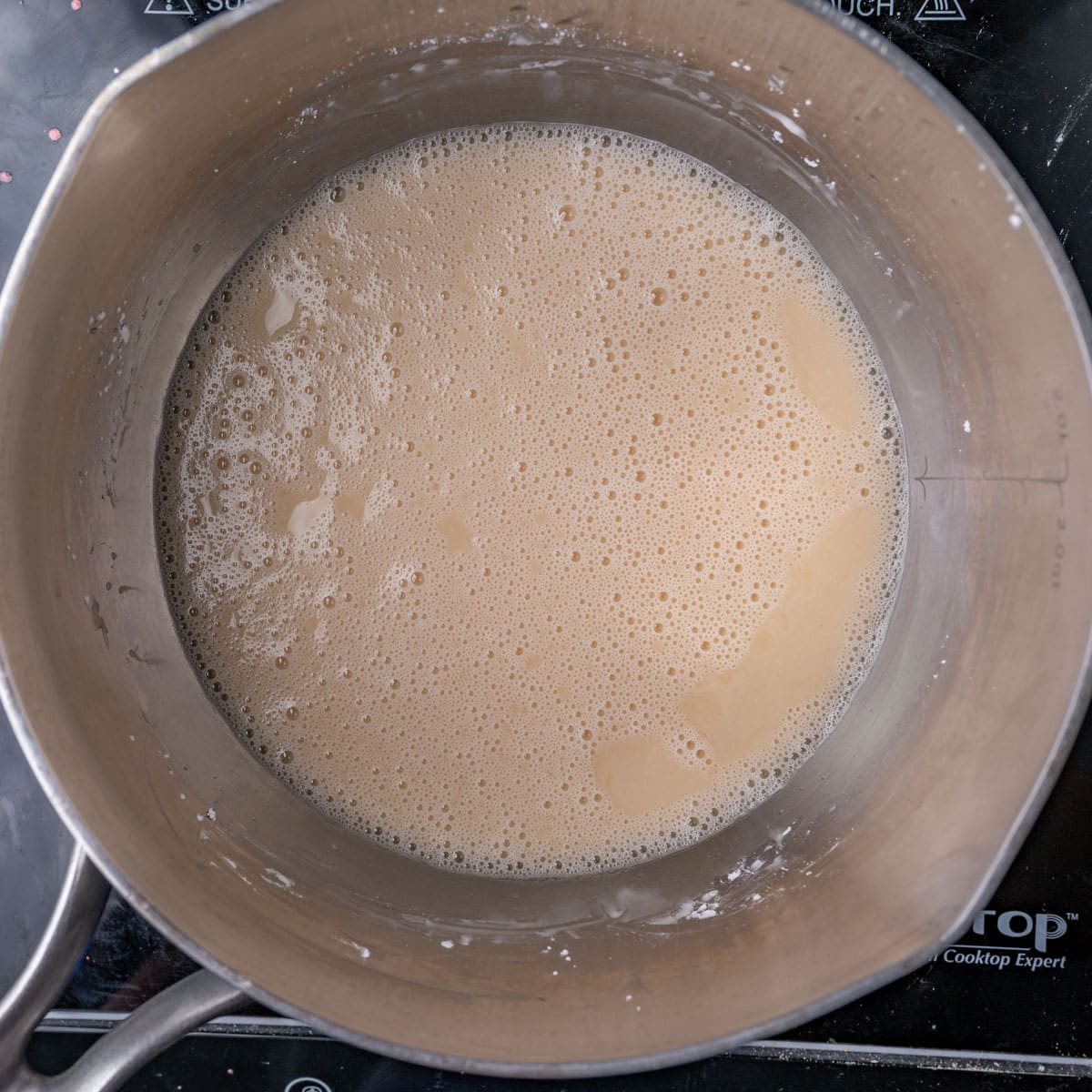 milk and cornstarch in a saucepan