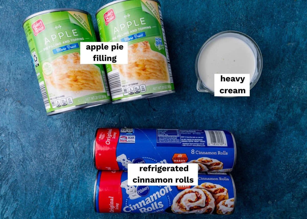 ingredients for cinnamon roll apple pie bake