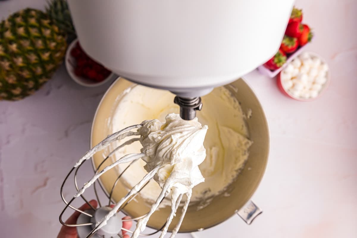 whipped cream on a whisk