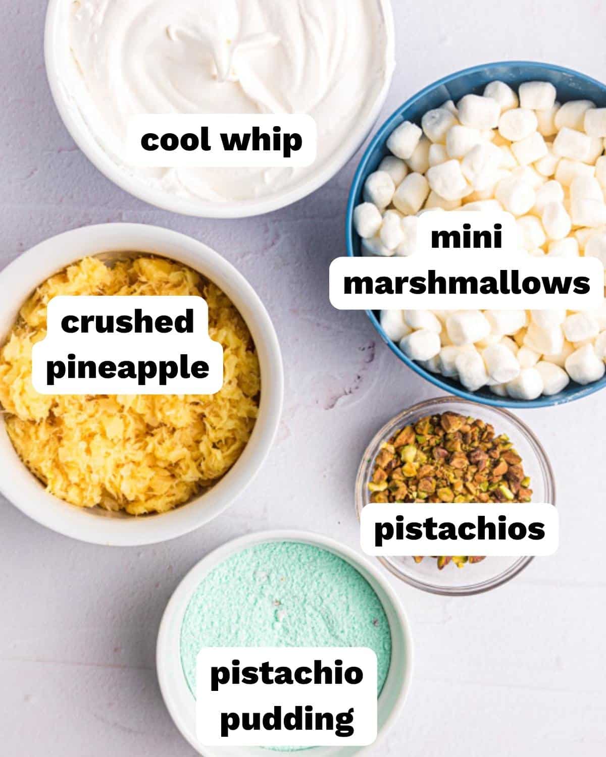 ingredients for pistachio salad