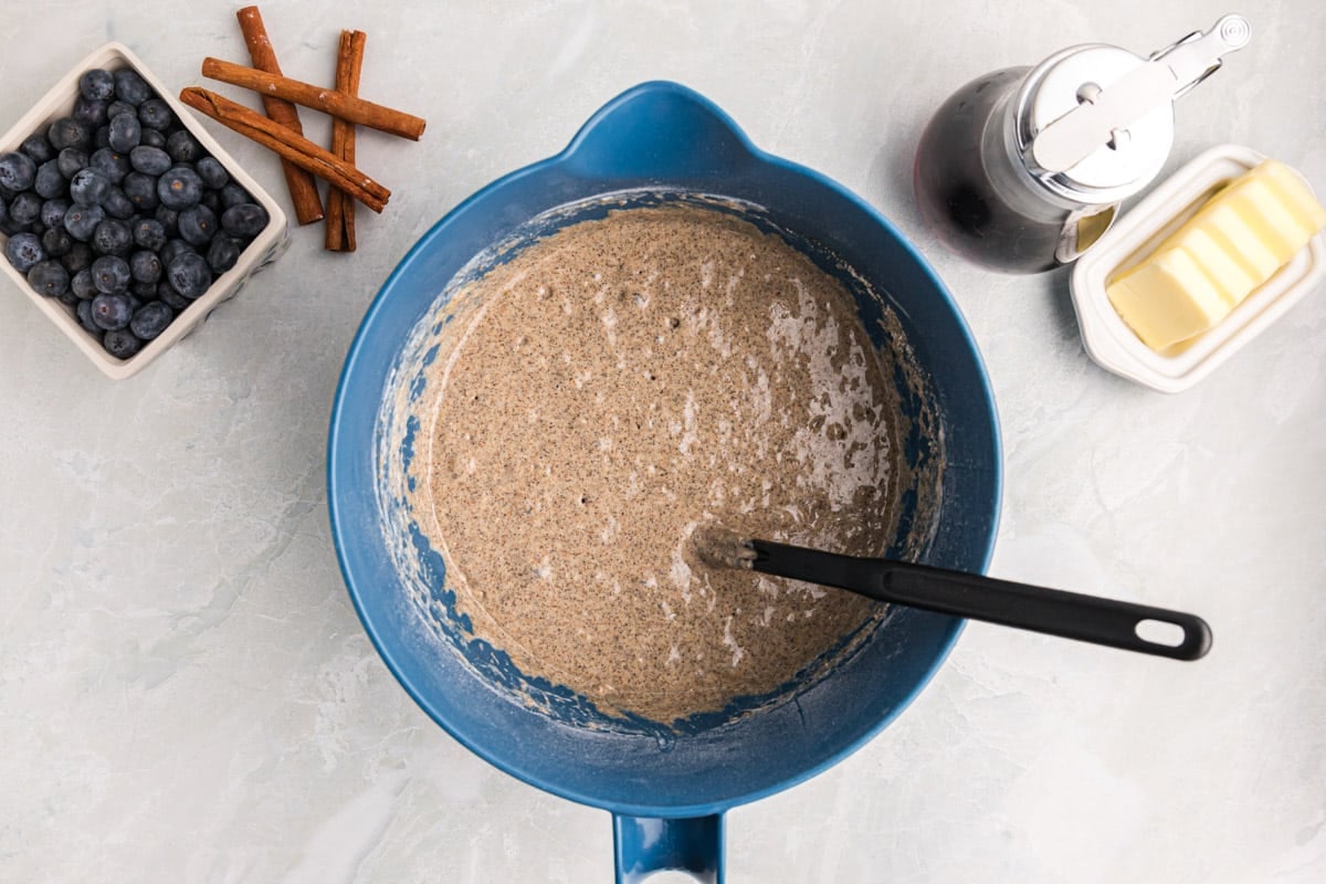 buckwheat pancake batter in a bowl