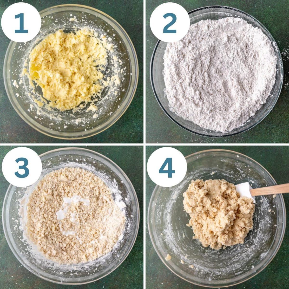 collage of how to make sugar cookie dough