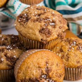 cinnamon muffins with sprinkled sugar on top