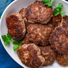 a plate of turkey sausage