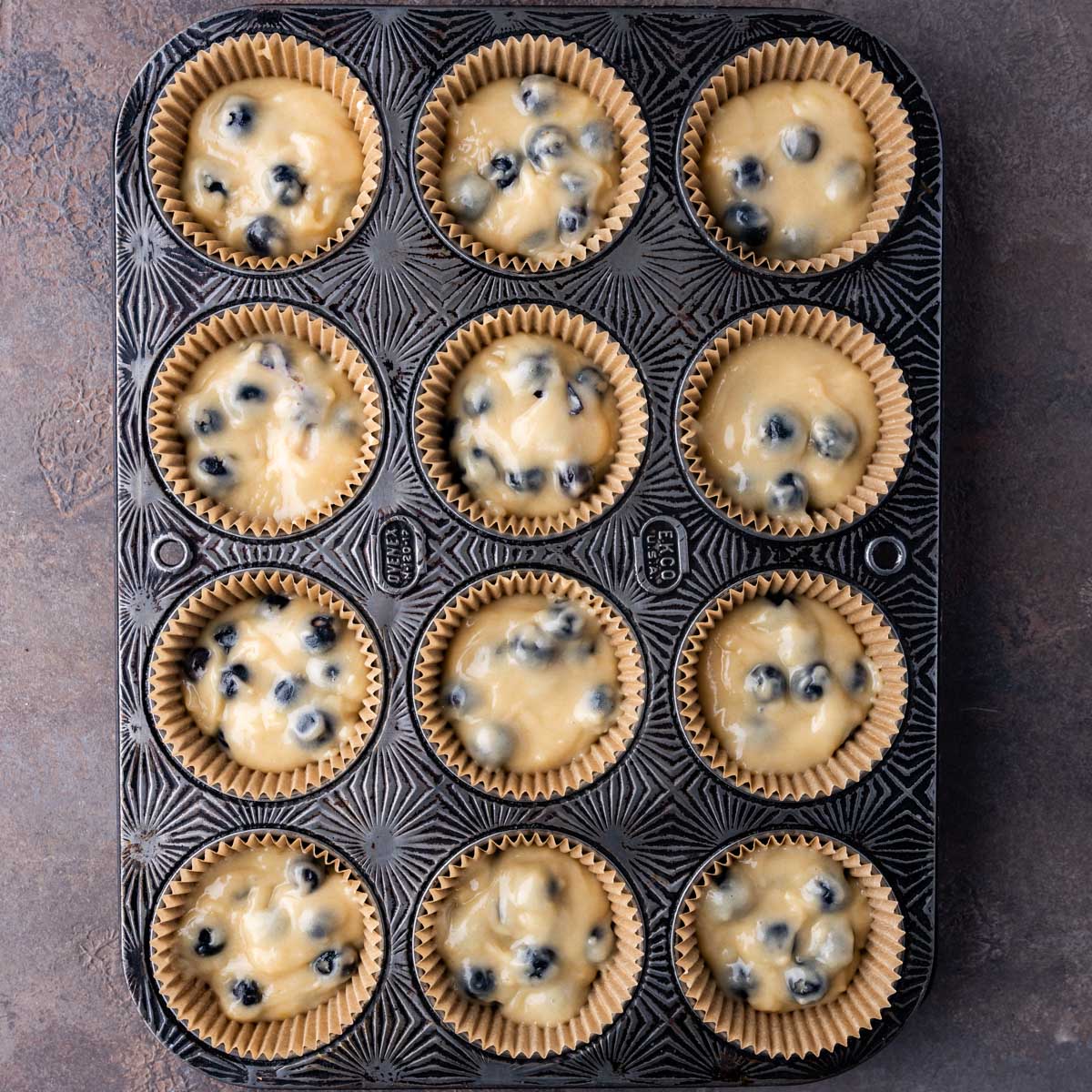 unbaked blueberry muffins