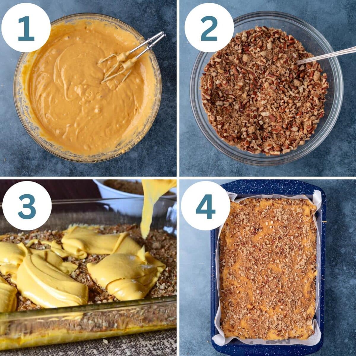 collage of how to make butterscotch coffee cake