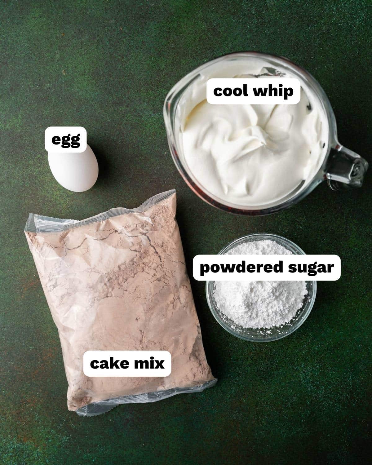 ingredients for cool whip cookies on a table