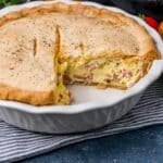 easter ham pie in a pie plate
