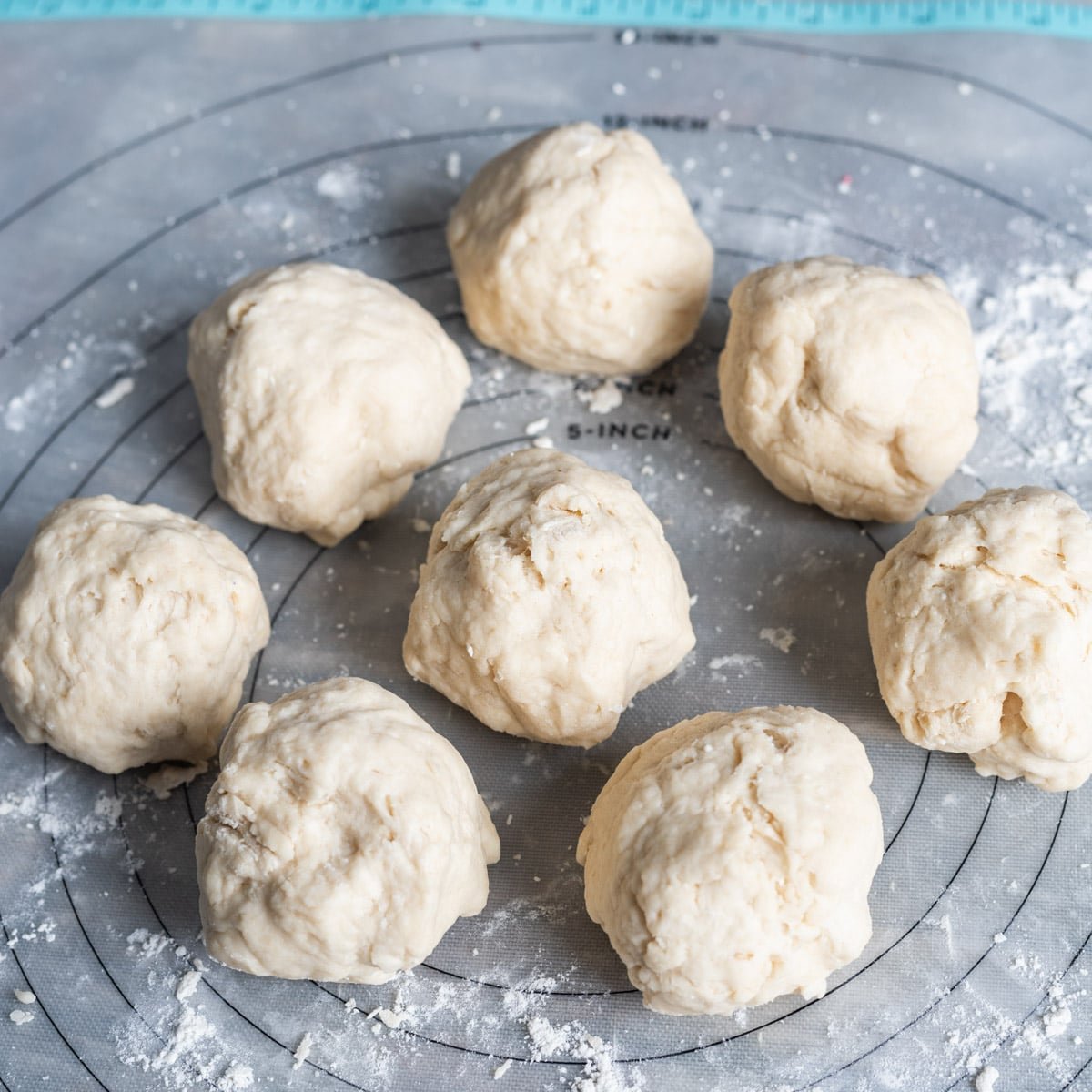8 balls of homemade tortilla dough