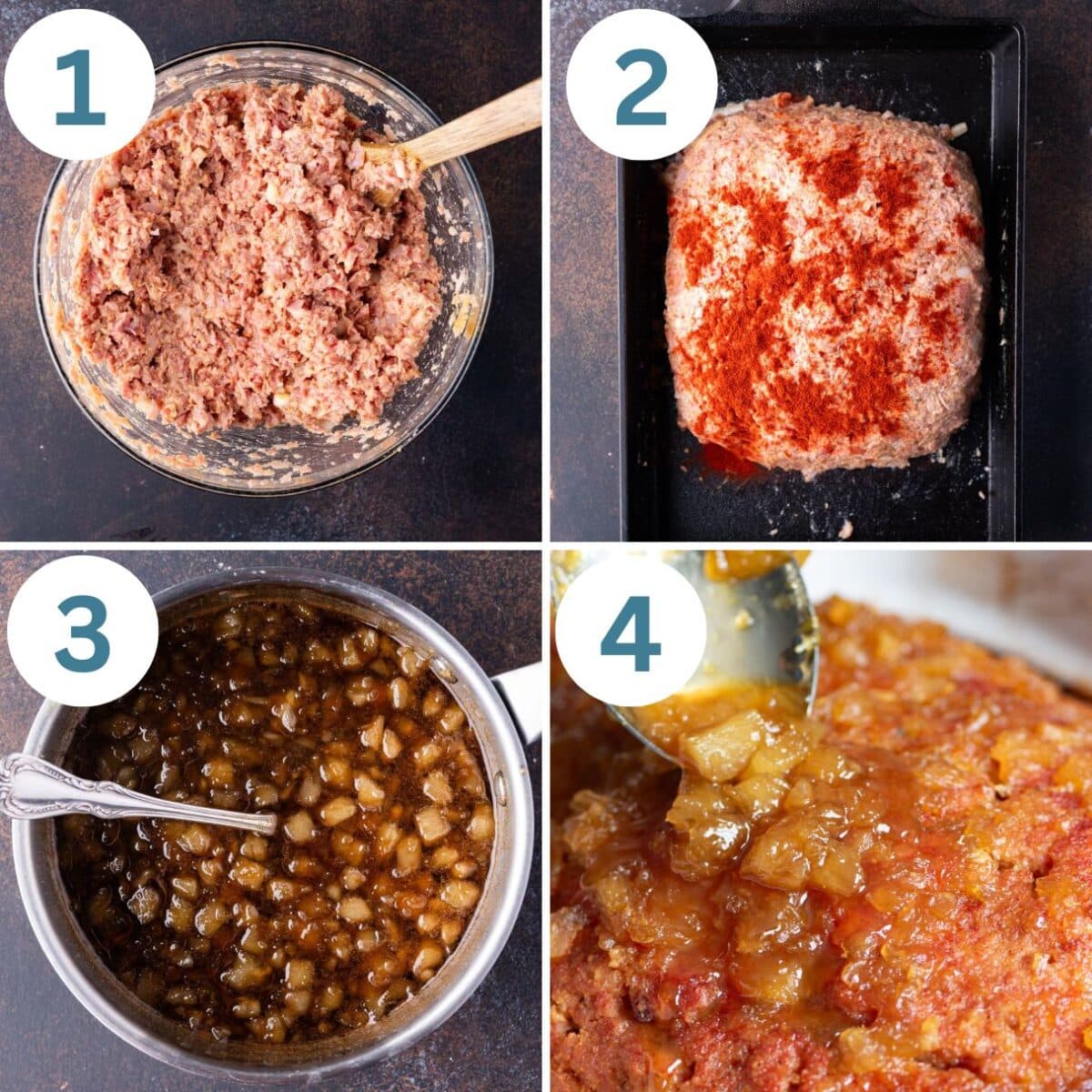 collage of how to make ham loaf
