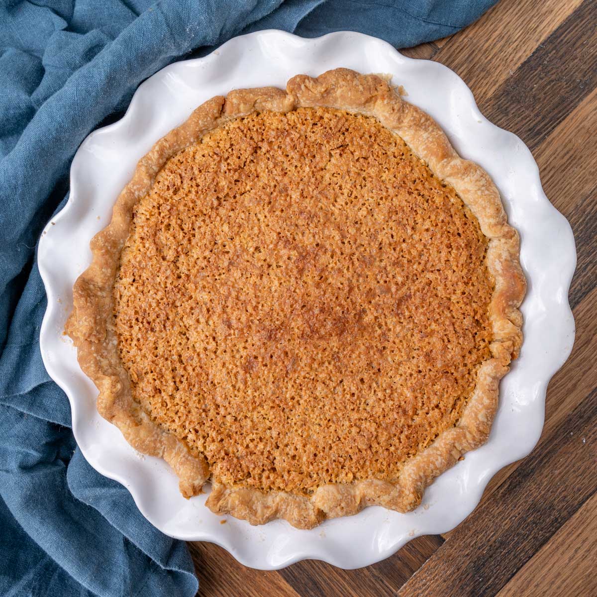 overhead view of an oatmeal pie