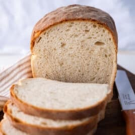 inside a loaf of country white bread