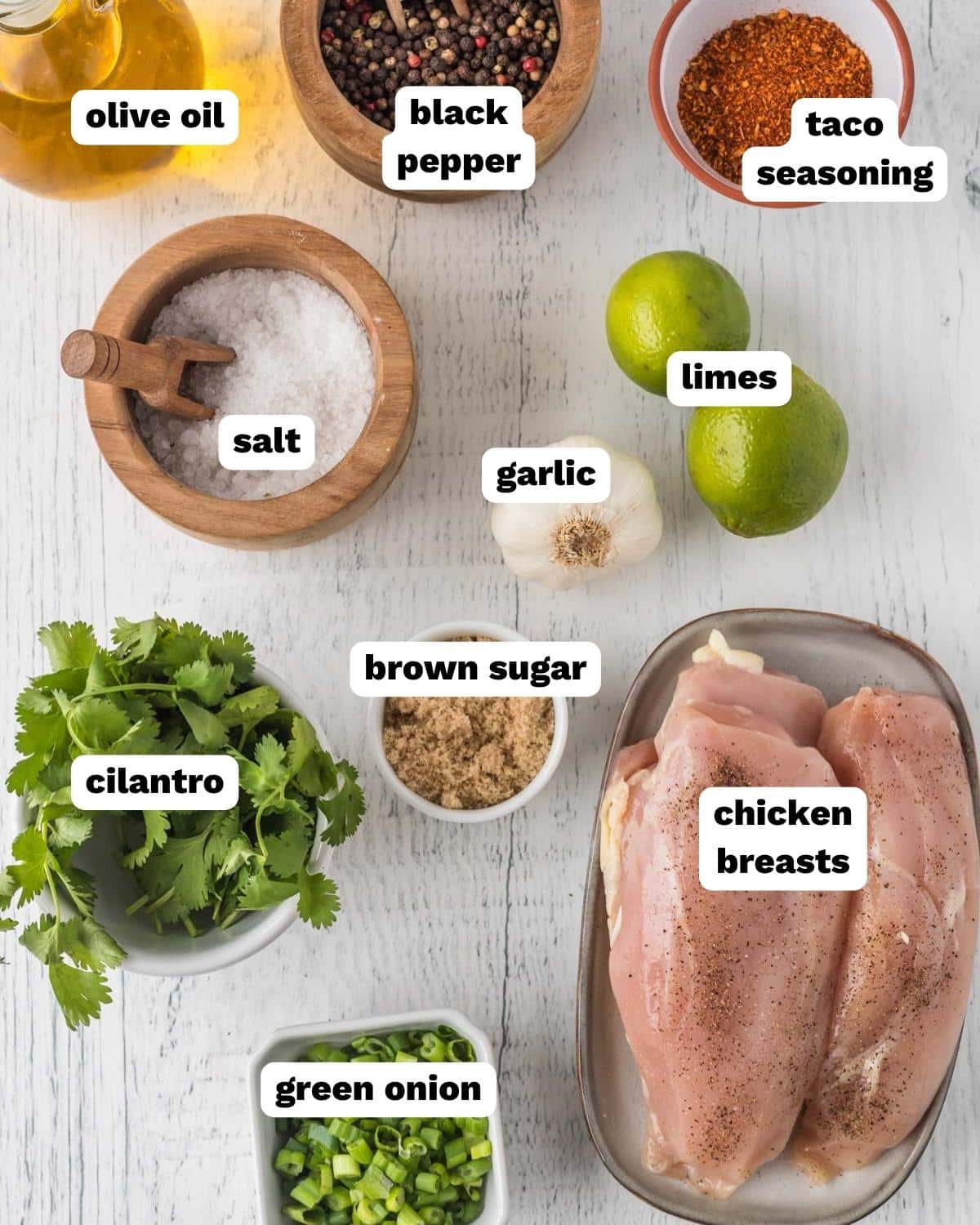 ingredients for mexican chicken marinade on a table