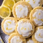closeup of glazed lemon sugar cookies