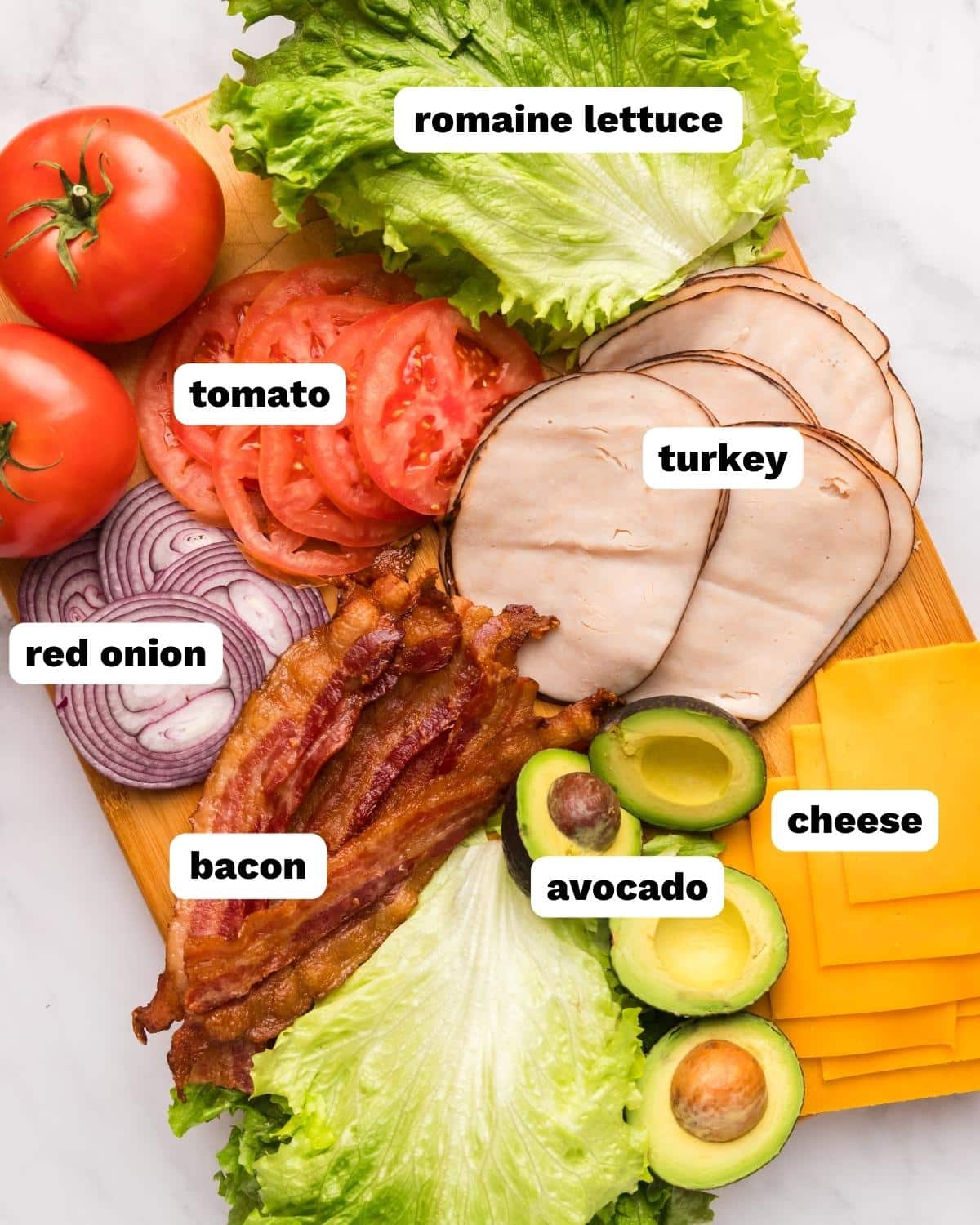 ingredients for turkey lettuce wraps on a table