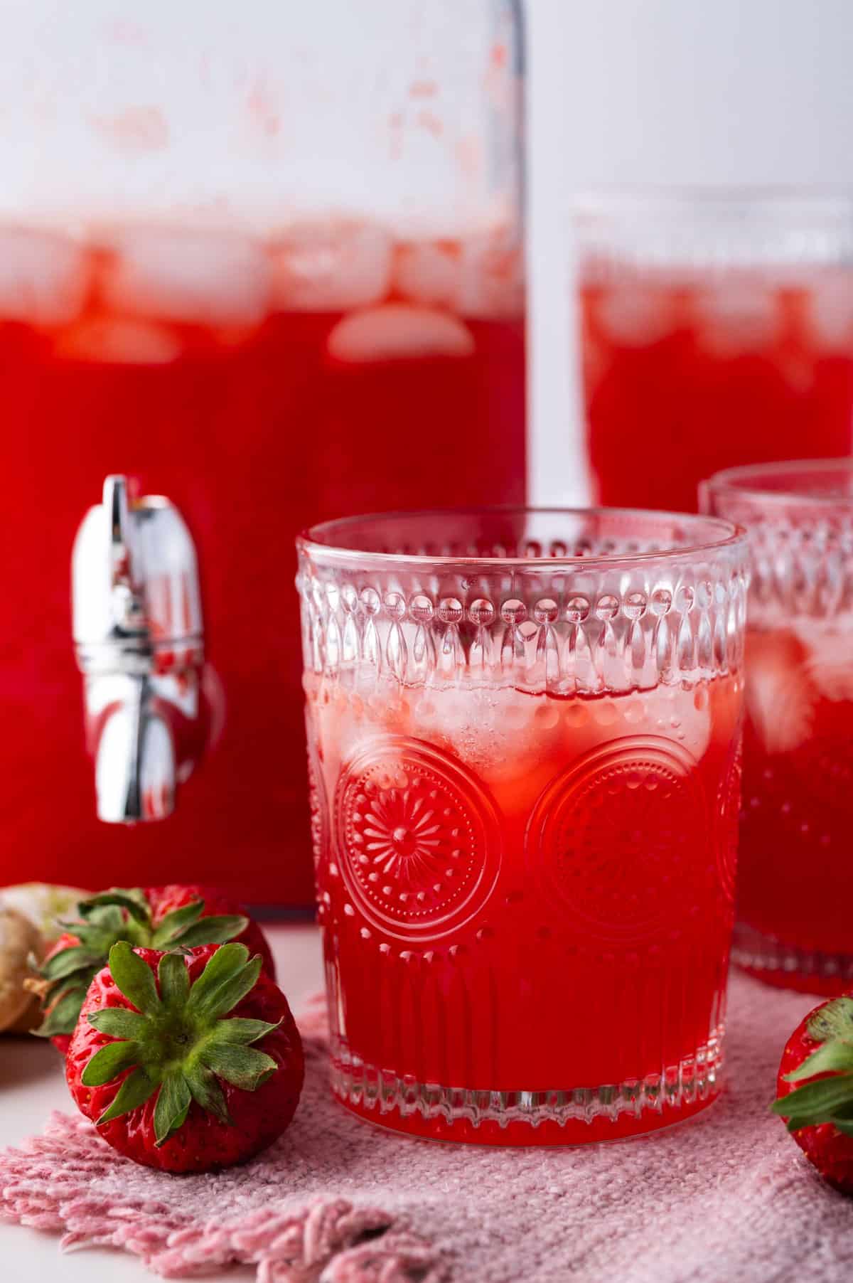 strawberry punch with jello in a cup