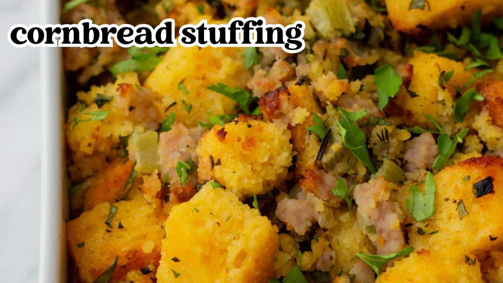 Cornbread Stuffing with Jimmy Dean Sausage Tastes of Lizzy T