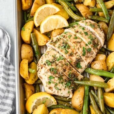 Lemon Chicken Sheet Pan Dinner Recipe | Tastes of Lizzy T