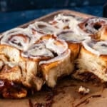 gooey cinnamon rolls on a table