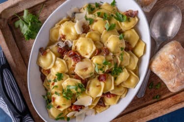 Ravioli Carbonara Recipe with Bacon
