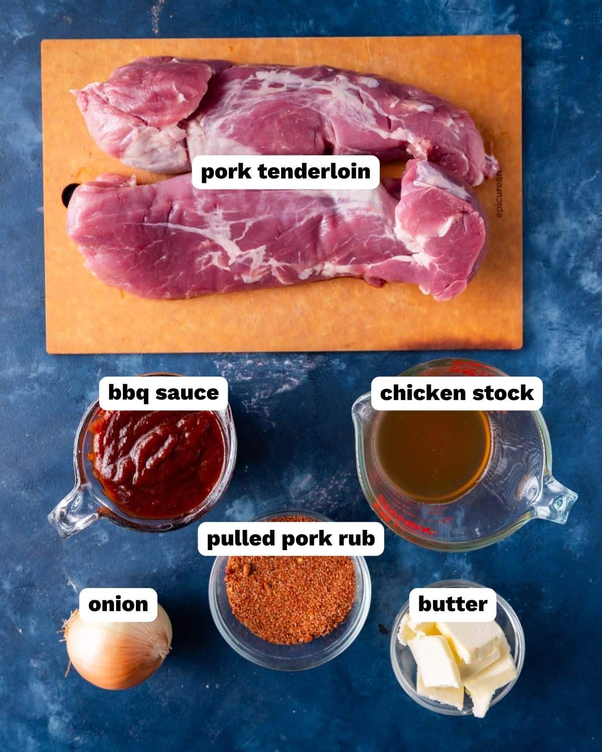 ingredients for pork tenderloin on a table