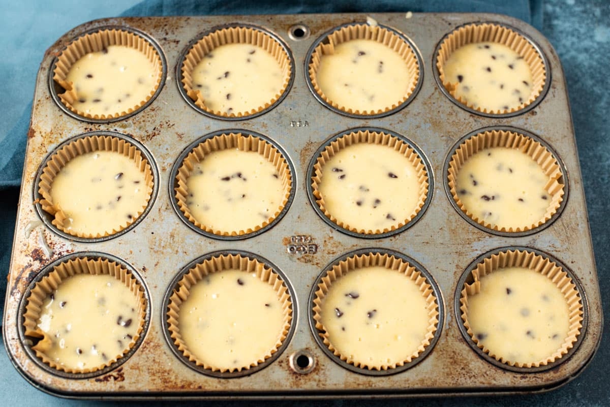 unbaked amish friendship bread muffins on a table