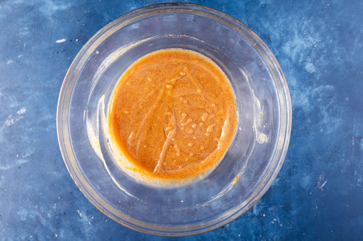wet ingredients for cookies in a bowl