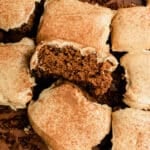 pieces of gingerbread cake with molasses frosting