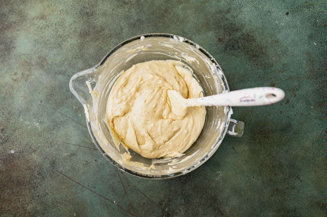 pound cake batter in a bowl