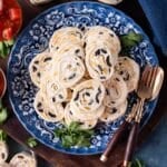 plate of tortilla roll ups