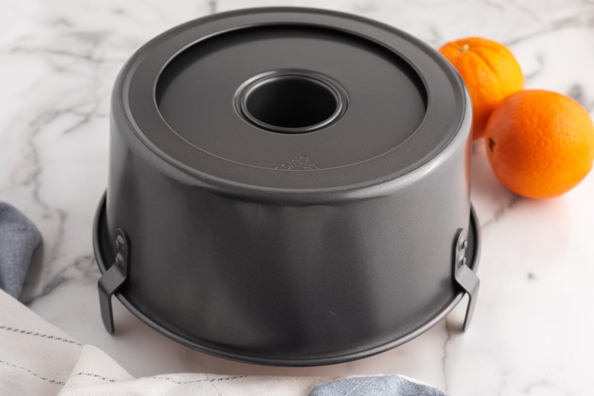 a tube cake pan turned upside down