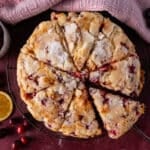 baked orange cranberry cake on a table