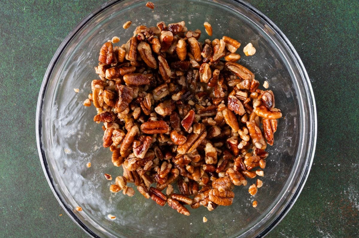sugared pecans on a table
