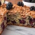 blackberry coffee cake on a table