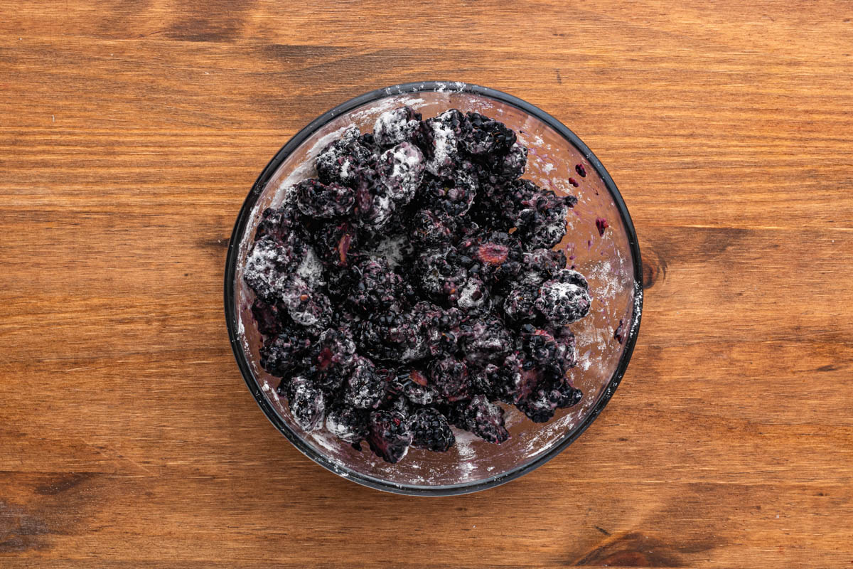 floured blueberries in a bowl