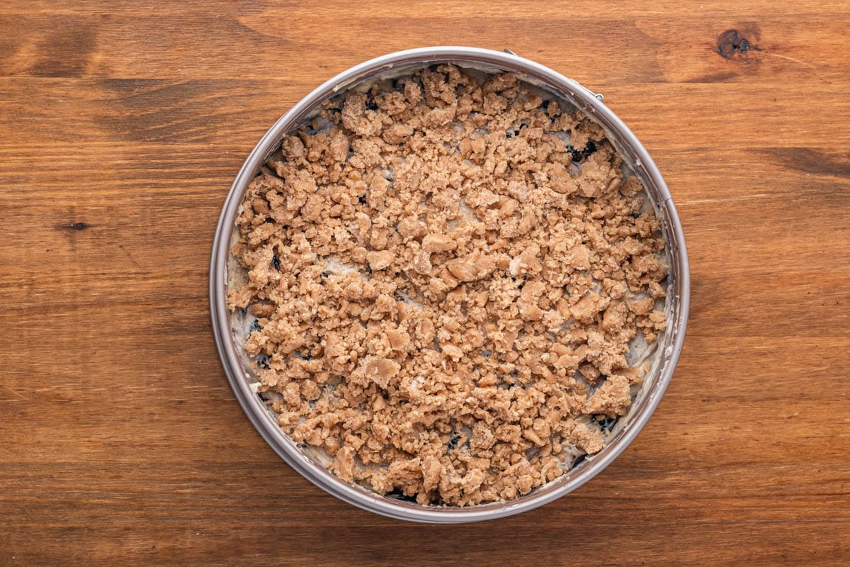 unbaked blackberry coffee cake with streusel