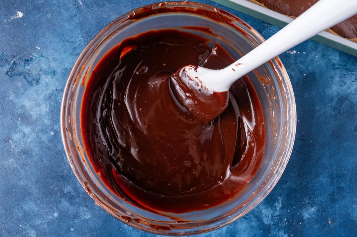 chocolate ganache in a bowl