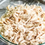 a bowl of shredded chicken