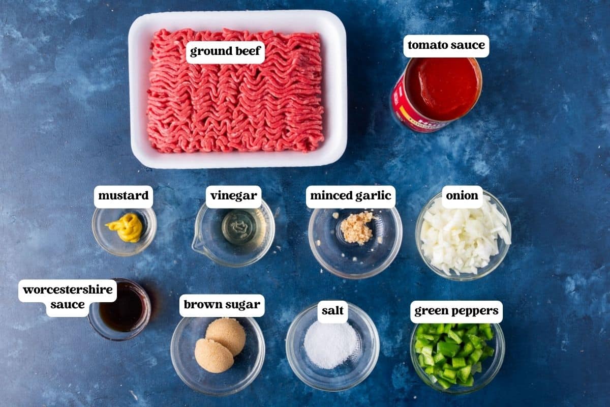 sloppy joes ingredients on a table