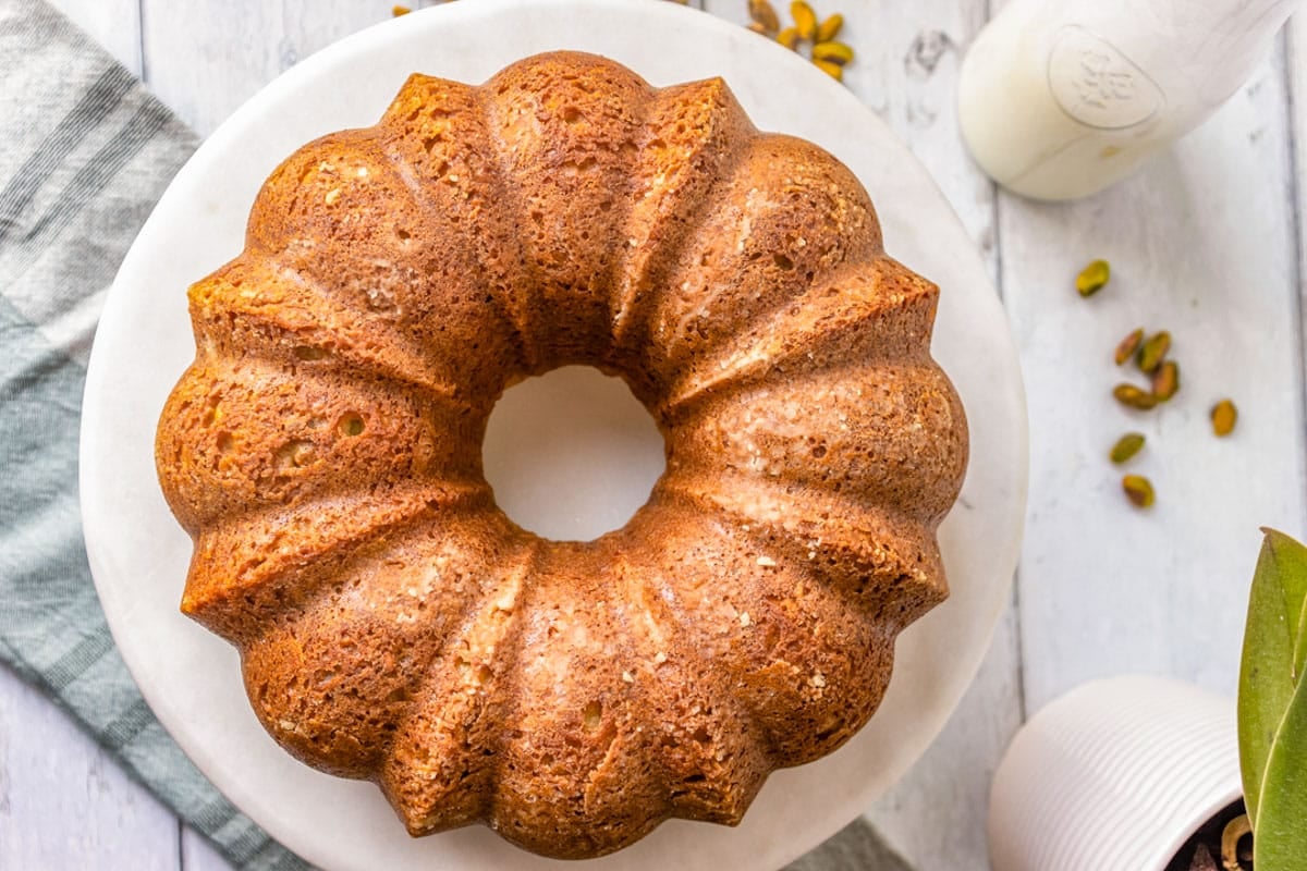 a bundt cake sitting on a plate