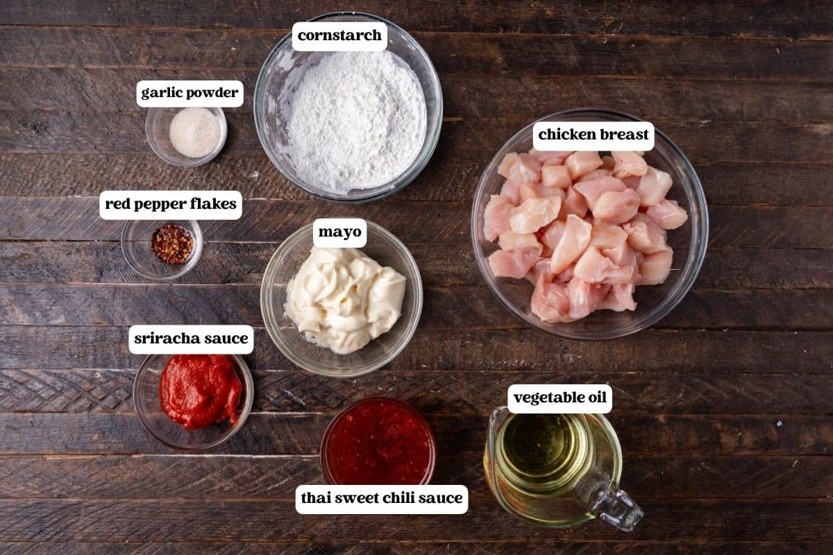 bang bang chicken ingredients on a table