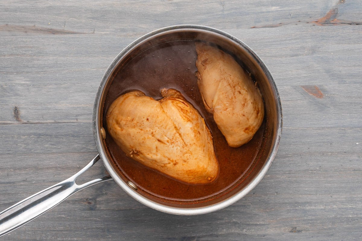 chicken cooked in broth