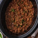 taco beef in a slow cooker